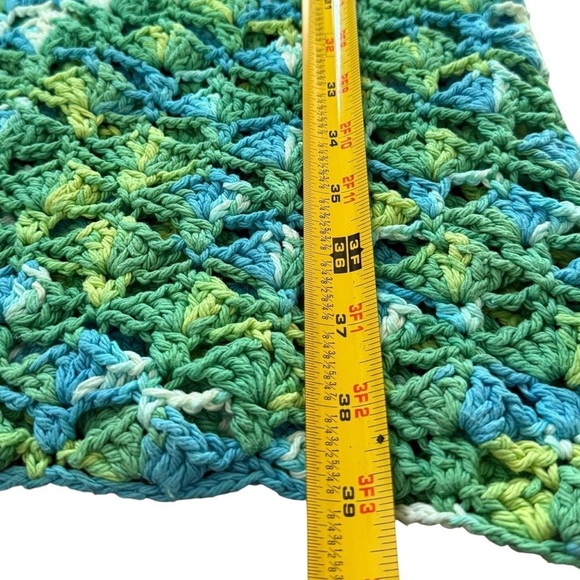 Handmade Blue & Green Knit Midi Dress (Medium) - Picture 5 of 5